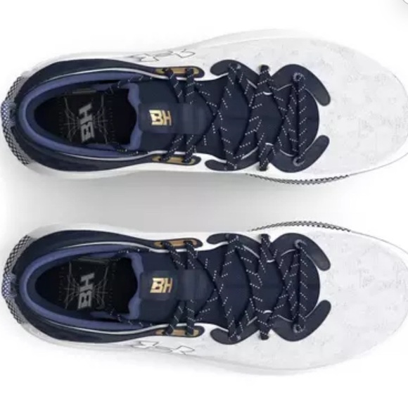 Under Armour Harper 8 Elite TPU "White/Midnight Navy" Men's Baseball Cleat - Picture 3 of 15